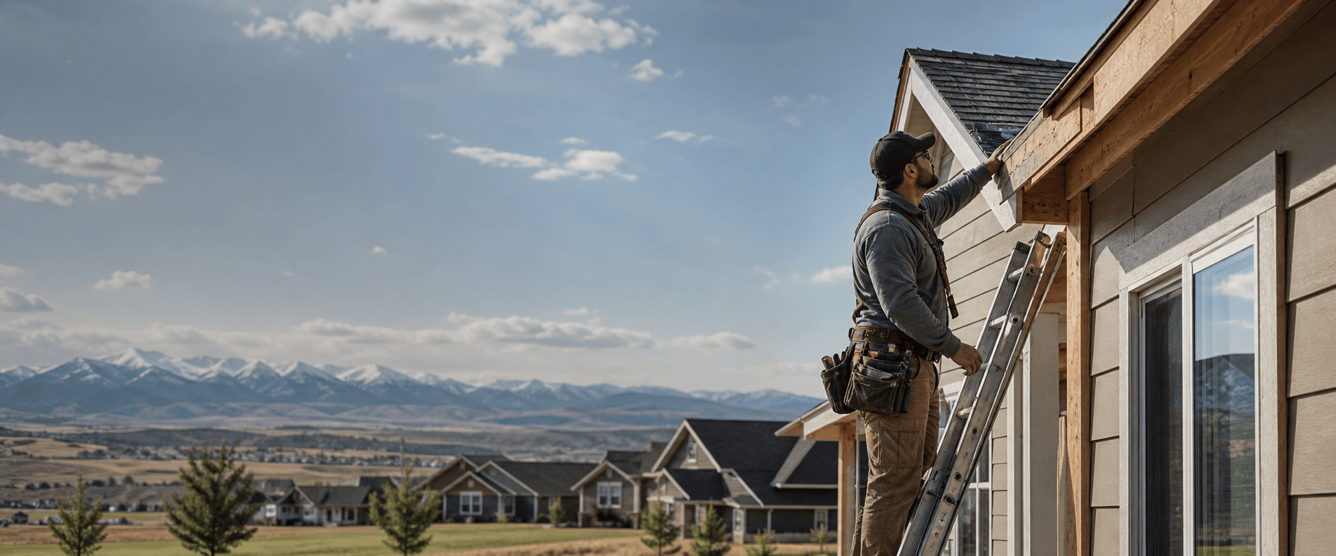Colorado contractor inspecting roof and exterior construction details