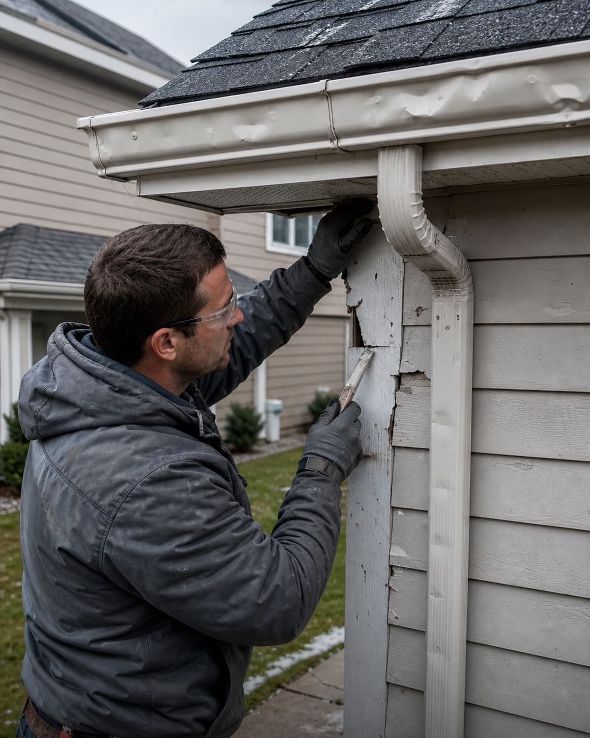 Exterior construction service work at a Colorado residence