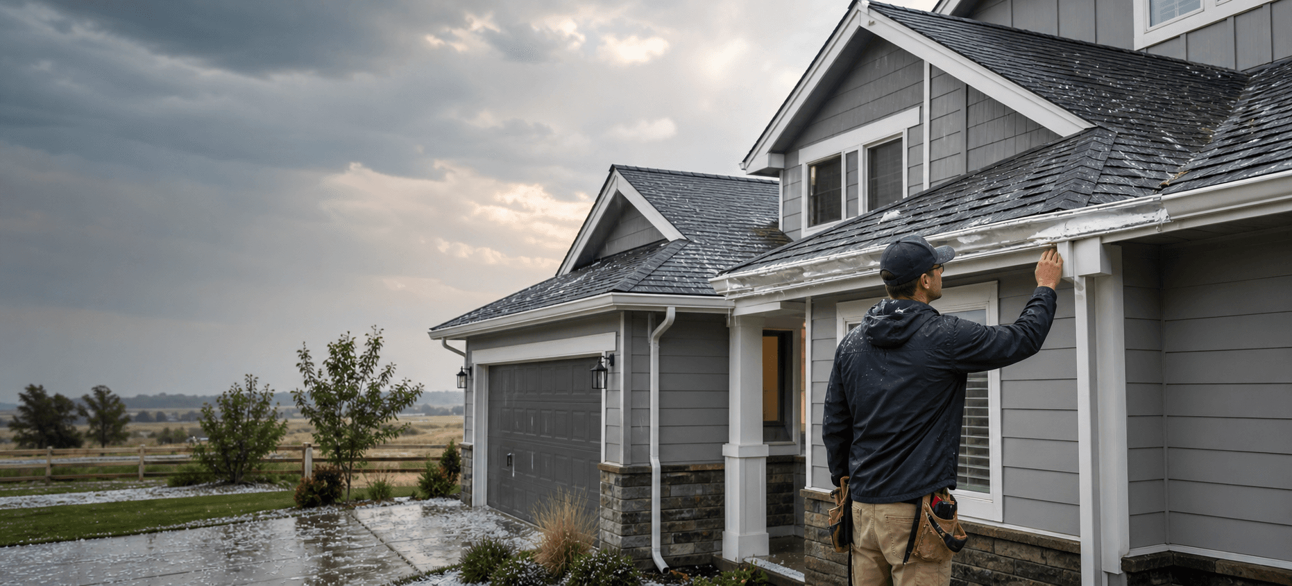 Northern Colorado contractor inspecting roof and exterior storm damage